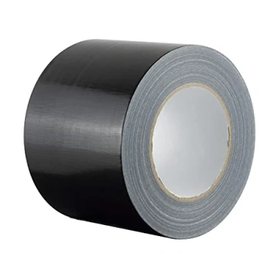 Image de GTSE Ruban adhésif toilé Duct tape Gaffer Noir 100 mm x 50 m 1 rouleau résistant,imperméable pour réparer,fixer,assembler,renforcer,étanchéifier
