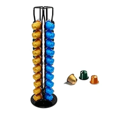 Image de Exzact Porte Capsules de Café Compatible avec Nespresso (40 x capsules) Supports pour Classic Support Rotatif (Noir)
