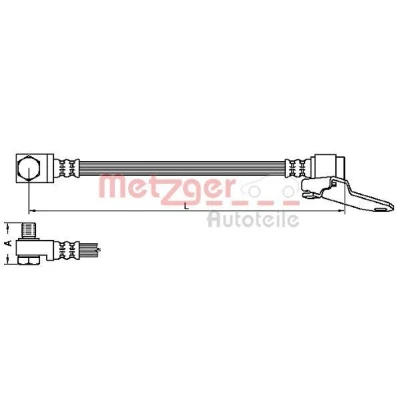 Image de METZGER 4112545 Flexible De Frein 412 Banjo w/ bolt, M10x1 FORD: Transit Mk5 Van, Сamion à Plateau/Сhâssis, Connect Mk1 Van