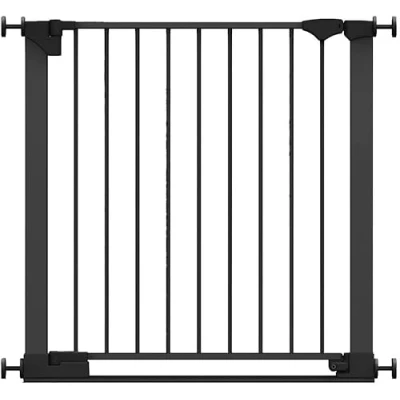 Image de Safetots SafeStep Barrière de Sécurité, Noir, 82cm 89cm, Passage Extra Bas, Ouverture Large 67cm, en Une Pièce pour Escaliers, Couloirs et Portes, Bébé Tout Petit