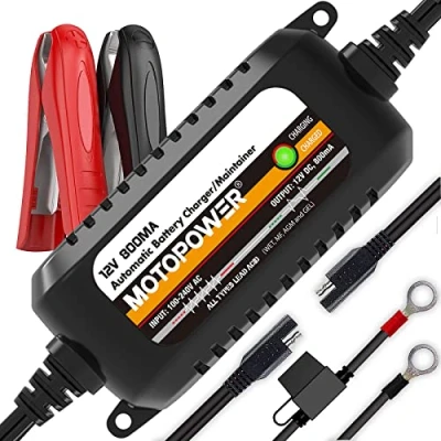 Image de MOTOPOWER MP00205C Chargeur de Batterie Automatique 12V 800mA Charger, Entretenir et optimiser Les Batteries
