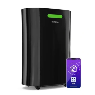 Image de KLARSTEIN AeroDry Smart 12l déshumidificateur d&#039;air 12 L/Jour, réservoir 2,5 L, WiFi, Alexa, écran LED, Seulement 39 DB, Filtre à Charbon Actif, minuterie, Intelligent, Noir