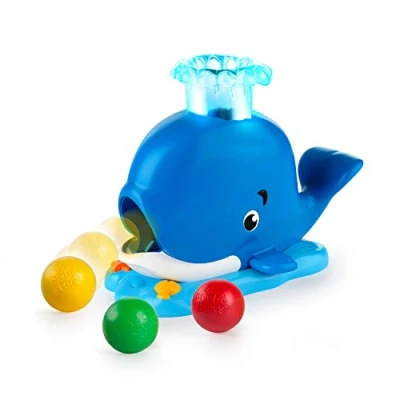 Image de Bright Starts Silly Spout Whale Ball Popper Jouet d&#039;activité Musicale avec lumière et Sons, 3 balles, développement précoce, Enfants de 6 à 12 Mois.