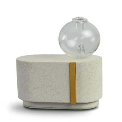 Image de Zen’Arôme Diffuseur d’Huile Essentielle par Nébulisation à Froid Cimio, Conserve Les Vertus des HE pour l’Aromathérapie, Bouton Tactile, en Ciment et Verre, Éclairage LED Housse de Transport