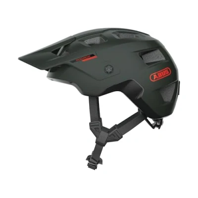 Image de ABUS MTB Helm MoDrop casque de vélo robuste avec une bonne ventilation pour les VTTistes ajustement individuel hommes et femmes vert mat, S