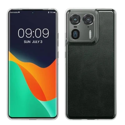 Image de kwmobile Coque Smartphone Compatible avec Motorola Edge 50 Ultra Housse de téléphone en TPU Transparent