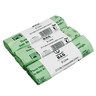 Image de 75 x sacs poubelle compostables 8 litres EN 13432 Biobag avec guide de compostage (français non garanti)