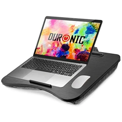Image de Duronic DML432 Plateau pour Ordinateur Portable avec Coussin en polystyrène Ergonomique Support Tablette Table à Poser sur