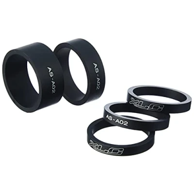 Image de XLC Lenkkopferweiterung A Head Spacer Set As a02 3x5/1x10/1x15 Mm 1 1/8 Zoll Pieces de Velo Mixte, Schwarz Matt, Taille Unique