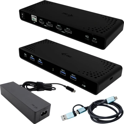 Image de Station d&#039;accueil universelle I TEC Dual 4K PD 85W Chargeur USB C 100W Noir