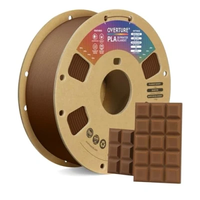Image de OVERTURE PLA Filament 1.75mm, Bobine de 1kg(2,2lbs), Précision dimensionnelle +/ 0,02 mm (Chocolat)