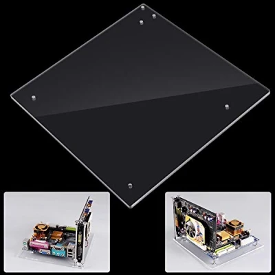 Image de Banc D&#039;essai à Cadre Ouvert pour PC, Boîtier Transparent Carte Mère ITX Overlock Bricolage Châssis Ouvert, Acrylique 198x194mm, Kit Facile Assembler