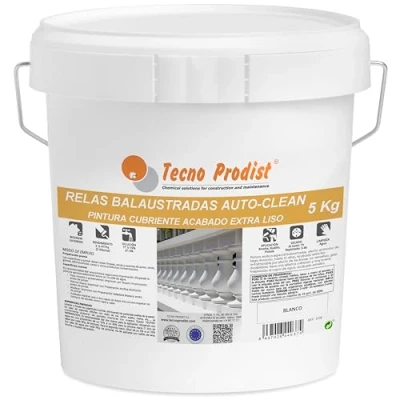 Image de Tecno Prodist RELES BALAUSTRÉES AUTOCLEAN (5 kg) Peinture balustrée et treillis à l&#039;eau, couleur blanche, longue durabilité, respirante Auto nettoyante sous la pluie Intérieur extérieur