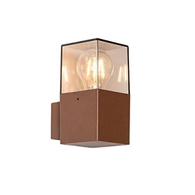 Image de Qazqa denmark Applique murale 1 lumière L 8.5 cm Brun rouille Rustique éclairage extérieur