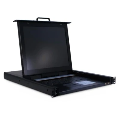 Image de Inter Tech KVM 1708 LED Console avec commutateur 8 ports PS 2, USB 17&quot; rack montable 1280 x 1024 300 lumens 1000:1 VGA