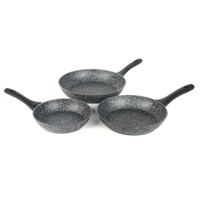 Image de Salter BW06235S Megastone Ensemble de Poêle à Frire Induction 3 Pièces, 20/24/28 cm, Antiadhésive en Aluminium Forgé, Va au lave vaisselle et aux ustensiles métalliques, Sans PFOA