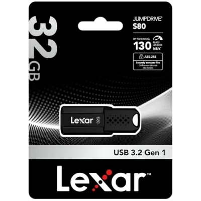 Image de Lexar JumpDrive S80 lecteur USB flash 32 Go Type A 3.2 Gen 1 (3.1 1) Noir Neuf
