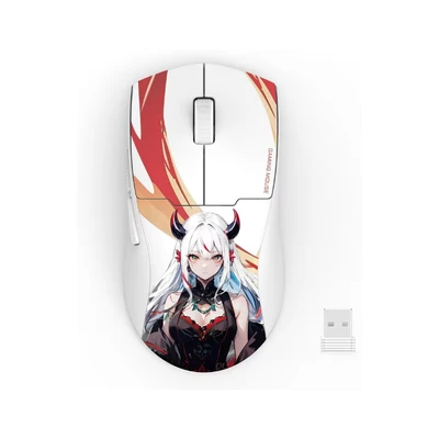 Image de Redragon M918AK Souris de jeu sans fil 3 modes, 55 G, légère, 26 K DPI avec prise en main ergonomique naturelle, boutons programmables complets, logiciel prend charge les claviers et DPI, blanc