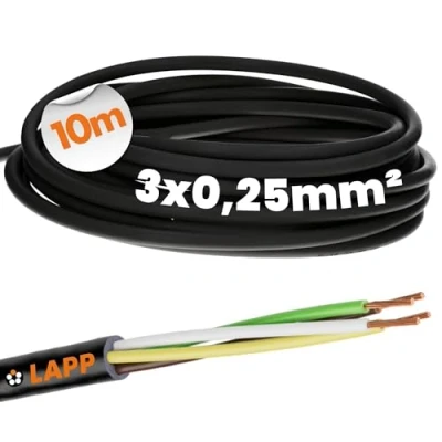 Image de Lapp 1030218 LiYY Câble de commande en PVC 3 x 0,25 mm² noir I LED fils données signal soudable