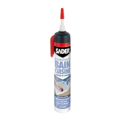 Image de Sader Mastic d&#039;Etanchéité Bain et Cuisine Facile à Lisser Jointe Tous Matériaux Traité Anti Moisissures Gâchette Prête A l&#039;Emploi Transparent 200 ml