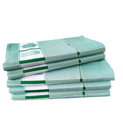 Image de kidparadise Lot De 5 Torchons Cuisine Coton Vaisselle Qualité Torchon 100% (Vert)