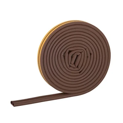 Image de HELPMATE Bande d&#039;étanchéité autocollante pour fenêtres et portes Joint fenêtres/portes isoler les fentes de 3 à 5,5mm large étanche 9x6mm (Profilé D6mBrun)