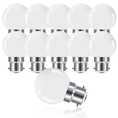 Image de ProCrus Ampoule LED à Baïonnette B22 3W,Ampoule Mini Globe Golfball G45,Blanc Chaud 3000K,180LM,Équivalent Ampoules 20W,Non Dimmable,Lot de 10