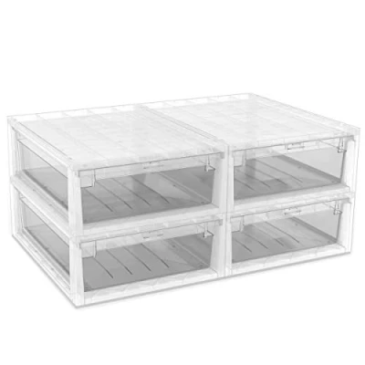 Image de Terry, ensemble de rangement avec tiroir amovible, transparent, 4 unités
