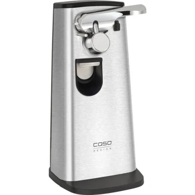 Image de CASO D10 ouvre boîte électrique Outil polyvalent au quotidien avec décapsuleur, aiguiseur de couteaux et boîte, 68 watts, boîtier en acier inoxydable, utilisation d&#039;une seule main