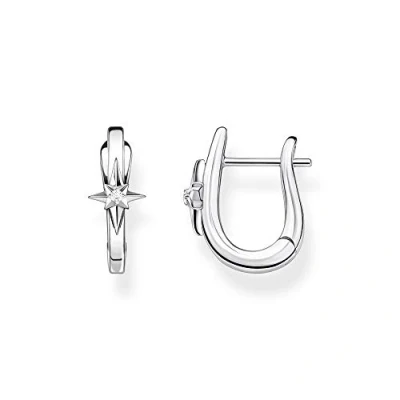 Image de Thomas Sabo CR654 Créoles en forme d&#039;étoile argent sterling 925, taille unique, Métal précieux, Zircone cubique