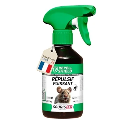 Image de RepellShield® Répulsif Anti Souris &amp; Rat 250ml Non Tachant, 100% Naturel, Sûr Famille Animaux, Résultats Visibles 7 10 Jours Usage Intérieur Extérieur Huile Essentielle Menthe Poivrée