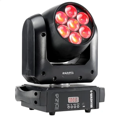 Image de Ibiza Light E WASH100 Lyre ZOOM + WASH A LED Avec Contrôle DMX