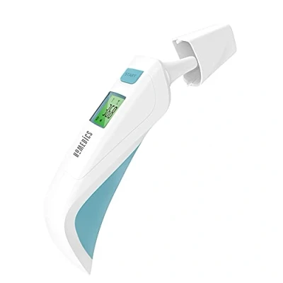 Image de HoMedics Thermomètre Frontal infrarouge et Oreille Sans Contact avec Lecture Instantanée Précise Ecran LCD facile à lire Alarme Fièvre tricolore pour Bébé, Enfant, Adulte