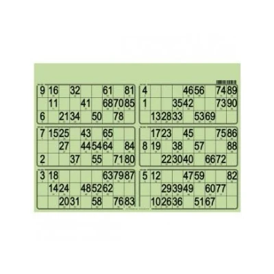 Image de cavernedesjouets Carton Loto Bingo Plaque de 6 grilles imprimees 90 numeros Format Standard, Rigide 1.5 mm, Vert Set Accessoire + Carte