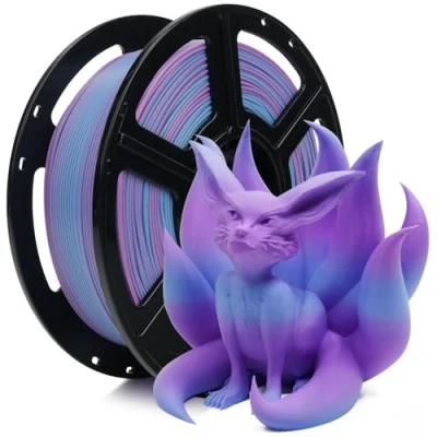 Image de FLASHFORGE Rapid Filament PLA dégradé de couleur 1,75 mm violet et bleu, dégradés couleurs doux rapide, haut débit Speedy pour imprimante 3D, profitez performances exceptionnelles