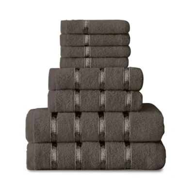 Image de GC GAVENO CAVAILIA Lot de 8 Serviettes Coton égyptien serviette pour le visage, essuie mains, bain Séchage rapide et très absorbantes lavables salle Gris