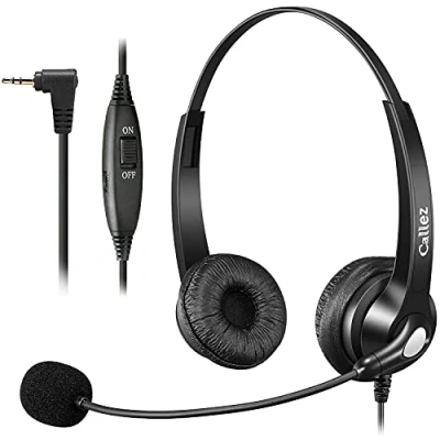 Image de Casque Téléphone Fixe de 2,5mm avec Micro Anti Bruit, Oreillette pour Gigaset C530A S850A CL660 Panasonic Yealink W52P Cisco Spa Grandstream Téléphones sans Fil Dect Bureau Centre d&#039;appel