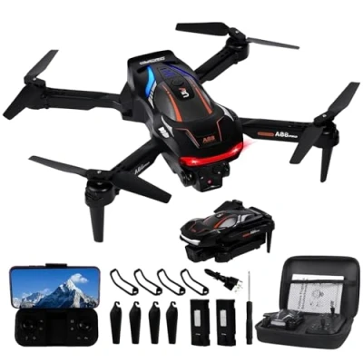 Image de Drone Pliable pour Enfants et Débutants, Démarrage/Atterrissage à une Touche, Flip 360, FPV avec Caméra HD &amp; 2 Batteries, Capteur de Gravité, Photo par Gestes, Mode Follow Me