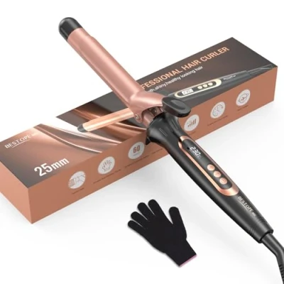 Image de BESTOPE MIX 25mm Boucleur a Cheveux, Multi Températures, pour Grosses Boucles, Fer Boucler à Chauffe Rapide, avec Réglage Précis de la Température Tous les Cinq Degrés