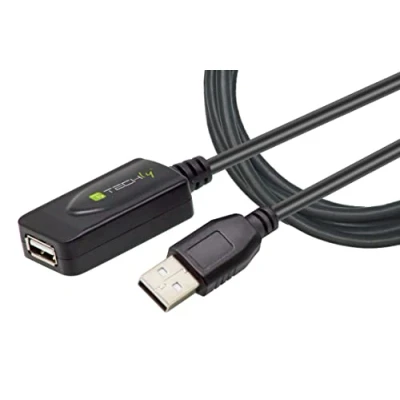 Image de Techly IUSB REP220TY3 câble USB 2.0 20 m A Noir Neuf