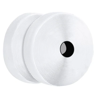 Image de 8m Bande Agrippantes Adhésives Rubans Adhésifs Ruban Scratch Autocollant moustiquaire Hook Loop Rouleau Autoadhésif pour fenetre, cadres photos Installation, x 2 (Blanc)