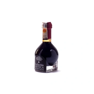 Image de La Secchia &quot;Affinato&quot;, Vinaigre Balsamique Traditionnel de Modène DOP avec Vieillissement minimum 12 ans, Flacon 100 ml Bouchon Doseur en Verre Soufflé, Coffret Cadeau