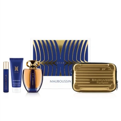 Image de Mauboussin Coffret Prestige 2024 Star : Eau de Parfum 90ml, Lait Corps 75ml, Travel Spray 20ml &amp; Sac Bandoulière