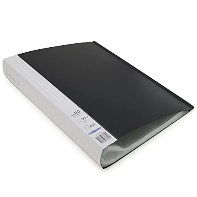 Image de Waytex 931336N Protège Documents A4 160 vues Premium en Polypropylène Opaque Identifiable Dos de 6 cm 80 Pochettes transparentes Noir