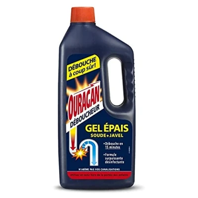 Image de WC Net Ouragan Déboucheur Gel Epais Soude+Javel 1L (Lot de 3)