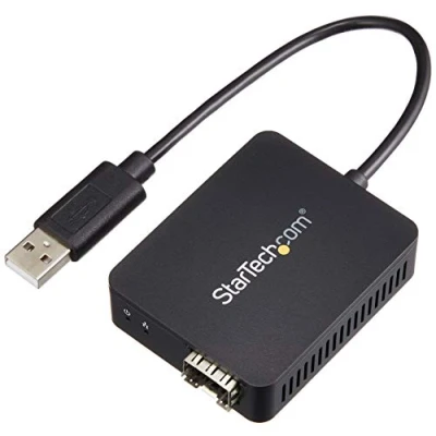 Image de StarTech.com Adaptateur réseau USB 2.0 vers fibre optique avec SFP ouvert Convertisseur Ethernet 10/100 Mbps (US100A20SFP)