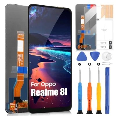 Image de Écran LCD pour Oppo Realme 8i RMX3151 9i / A96 4G tactile Digitazer Full Assembly Remplacement avec Réparation Kit (Noir, 6,6&quot;)