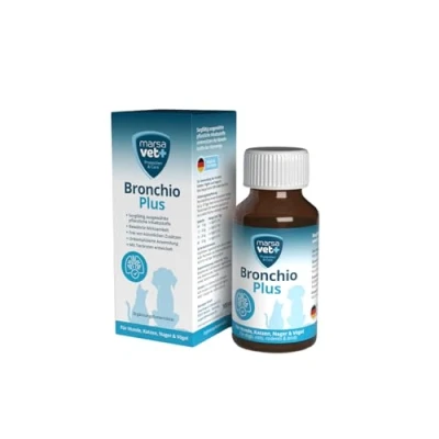 Image de Marsavet Bronchio Plus 100 ML. Sirop pour la toux Chiens, Chats, rongeurs et Oiseaux. Complément Alimentaire Soutenir Les Voies respiratoires Le système immunitaire avec du Miel.