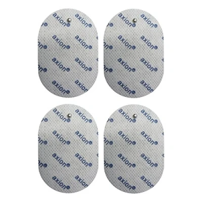 Image de Électrodes pour électrostimulateur Panasonic 4 electrodes ovales 7 x 5 cm patch compatibles avec les appareils d&#039;électrostimulation (pads TENS EMS)