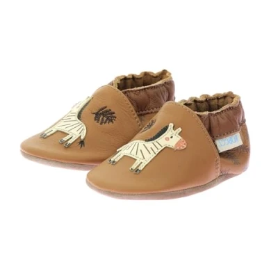 Image de Robeez Jungle Zebra Chaussons pour enfants, Taille: 21/22, Camel Chaussures